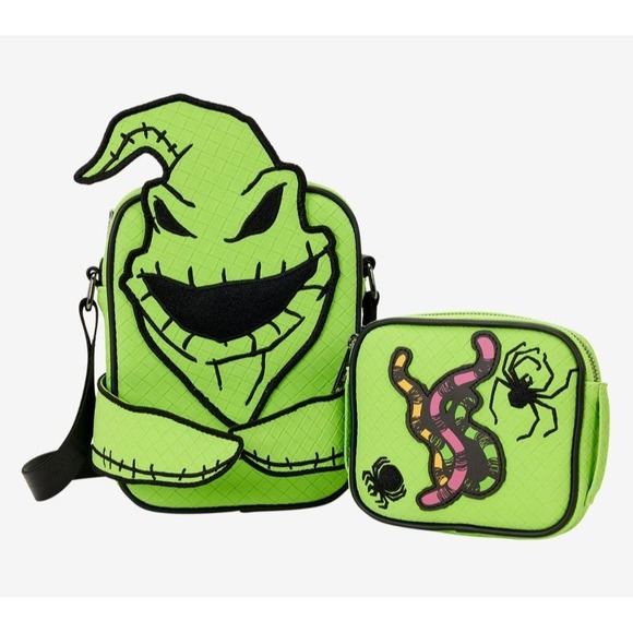 Loungefly Nightmare Before Christmas Glow in Dark Oogie Boogie Crossbody & Pouch - Picture 5 of 6